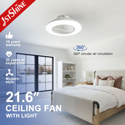 Harga yang bagus 21.6 Inci Bladeless DC Motor Ceiling Fan dengan 360° Rotating Airflow untuk Kantor dan Kamar Tidur on line