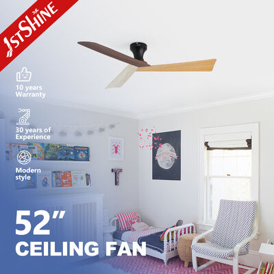 Harga yang bagus Flush Mount ABS Blade Ceiling Fan Dengan DC Motor Smart APP Control Untuk Ruang Tamu on line