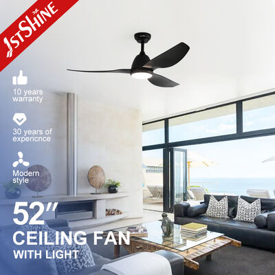 Kualitas Kipas Langit-langit Modern Hitam Matte 52 Inci dengan Lampu LED dan Motor DC Senyap pabrik