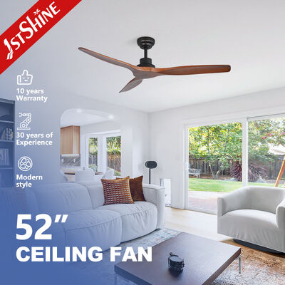 Kualitas 1stshine 52 Inches Solid Wood Ceiling Fan with Silent DC Motor and Hand-Carved Blades for Modern Living pabrik