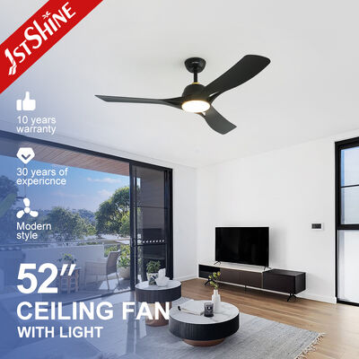 Harga yang bagus Kipas Langit-langit Hitam Modern 52 Inci dengan Lampu LED Menampilkan Motor DC Senyap dan Bilah ABS Tahan Lama on line