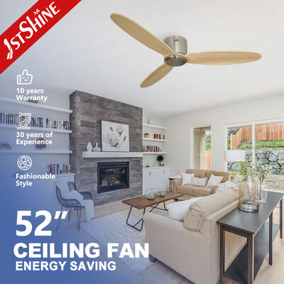 Harga yang bagus 220V Flush Mount Ceiling Fan Dengan Lembar Kayu Padat dan 6 Kecepatan Remote Control on line