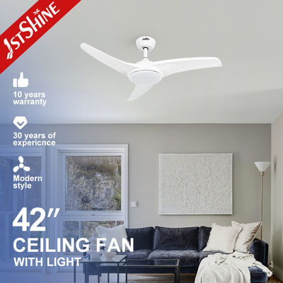 Harga yang bagus 42 Inch White Modern Ceiling Fan dengan DC Motor dan Remote Control Dimmable LED Light On line
