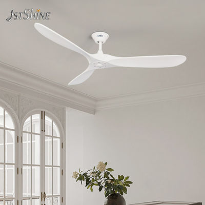 Eco Silent Solid Wood Ceiling Fan Electric Power White Rotation